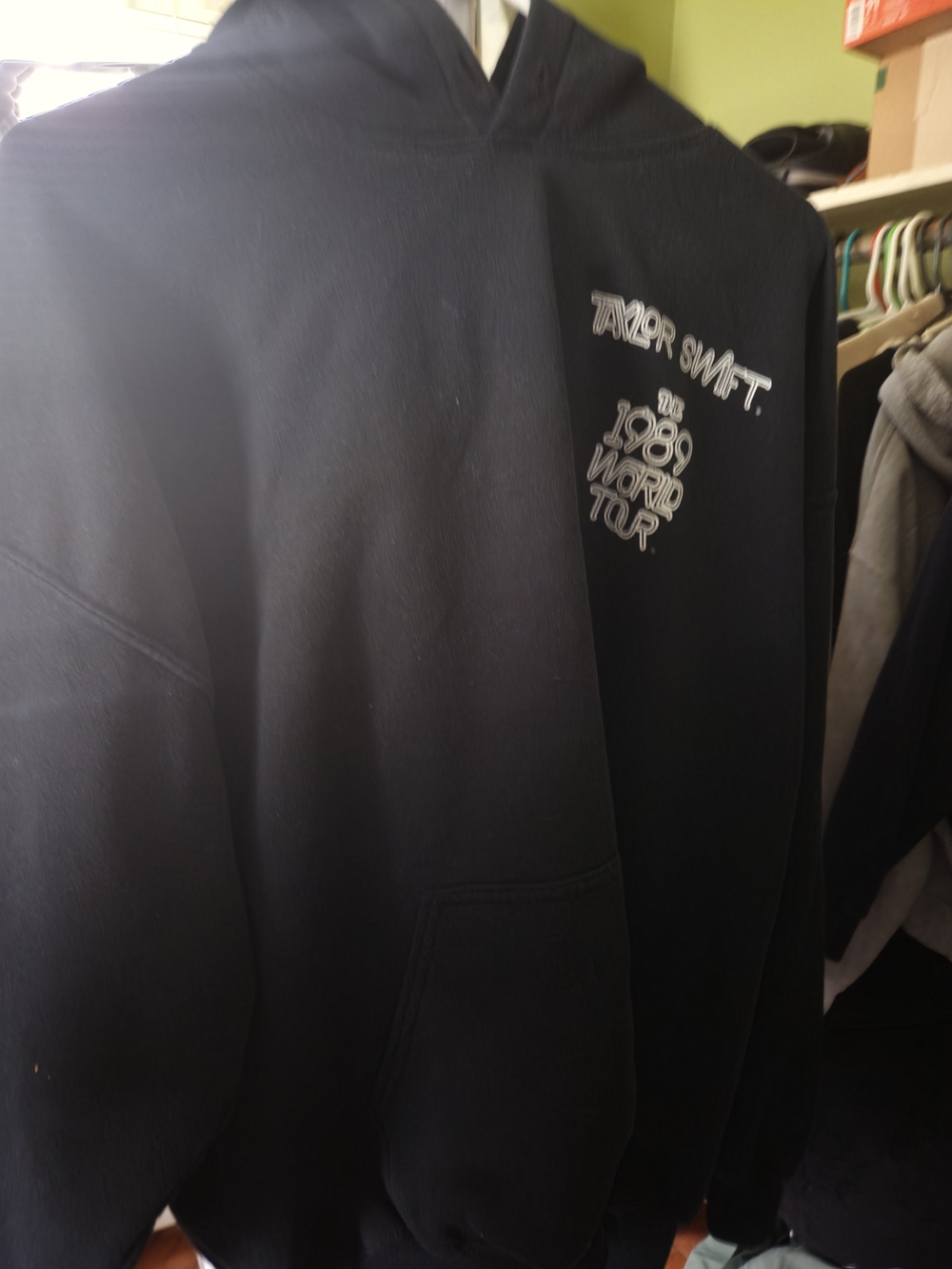 Taylor Swift Black Pullover Hoodie with White 1989 Tour Logo